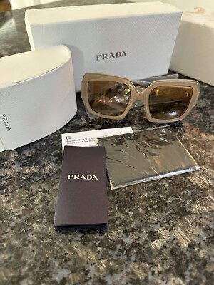 PRADA PR 21XS Grey Brown/Light Brown (06G-4I2) Sunglasses Brand New. Full Kit