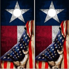 Texas Flag Pull LAMINATED Cornhole Wrap Bag Toss Skin Decal Sticker