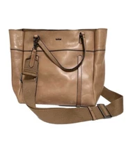 Botkier Tan Shoulder Tote Satchel Bag w/2 Handles + Strap - AS IS: Stained