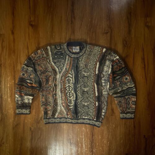 COOGI Classic Australia Authentic Knit Sweater Men Green Medium Linen Cotton - Picture 7 of 8