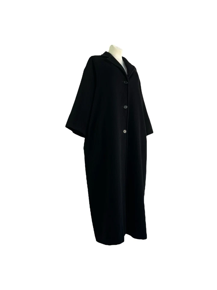 Max Mara женщин длинное пальто Lana/Angora шерсти 3/4 рукав пальто черный размер США 12 - Изображение 2 из 4
