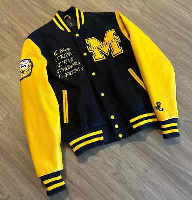 Michigan Wolverines Jacket Blue Vintage Lettermen Varsity Jacket