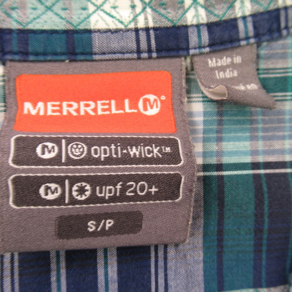 Merrell Shirt Mens Small Short Sleeve Button Front Lightweight Optiwick UPF - Image 3 of 4