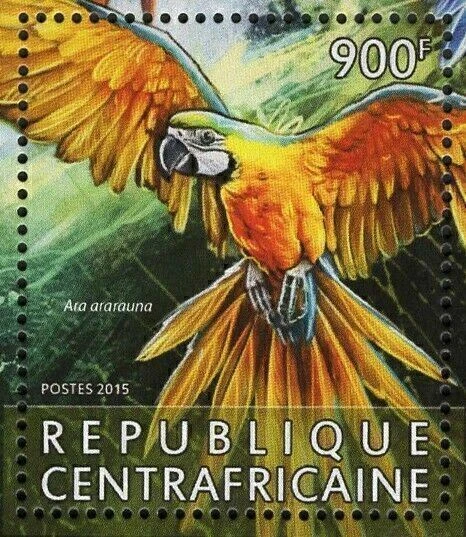 Sello de loros Ara Macao Ararauna Glaucogularis S/S MNH #5915-5918 Foto 2 de 4