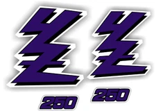 Yamaha YZ250 Factory Style Shroud Graphics Kit  87-92 YZ 250 decals 1990 Purple