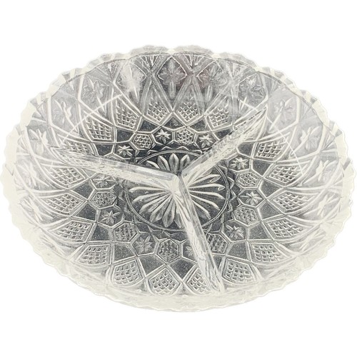 Jewelite Divided Relish Dish Plate Clear Tray By Gibson Design Vintage