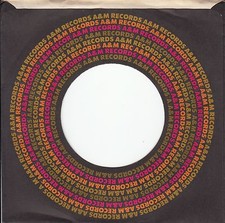 Company Sleeve 45 A M - Black w/ Circle Text In Orange Pink Tan 1969-1972 