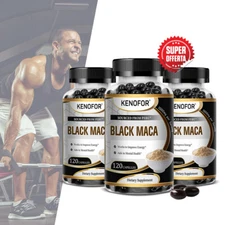 Black Maca 1,000 Mg Natural Energy Booster Peruvian Maca for Men and Women