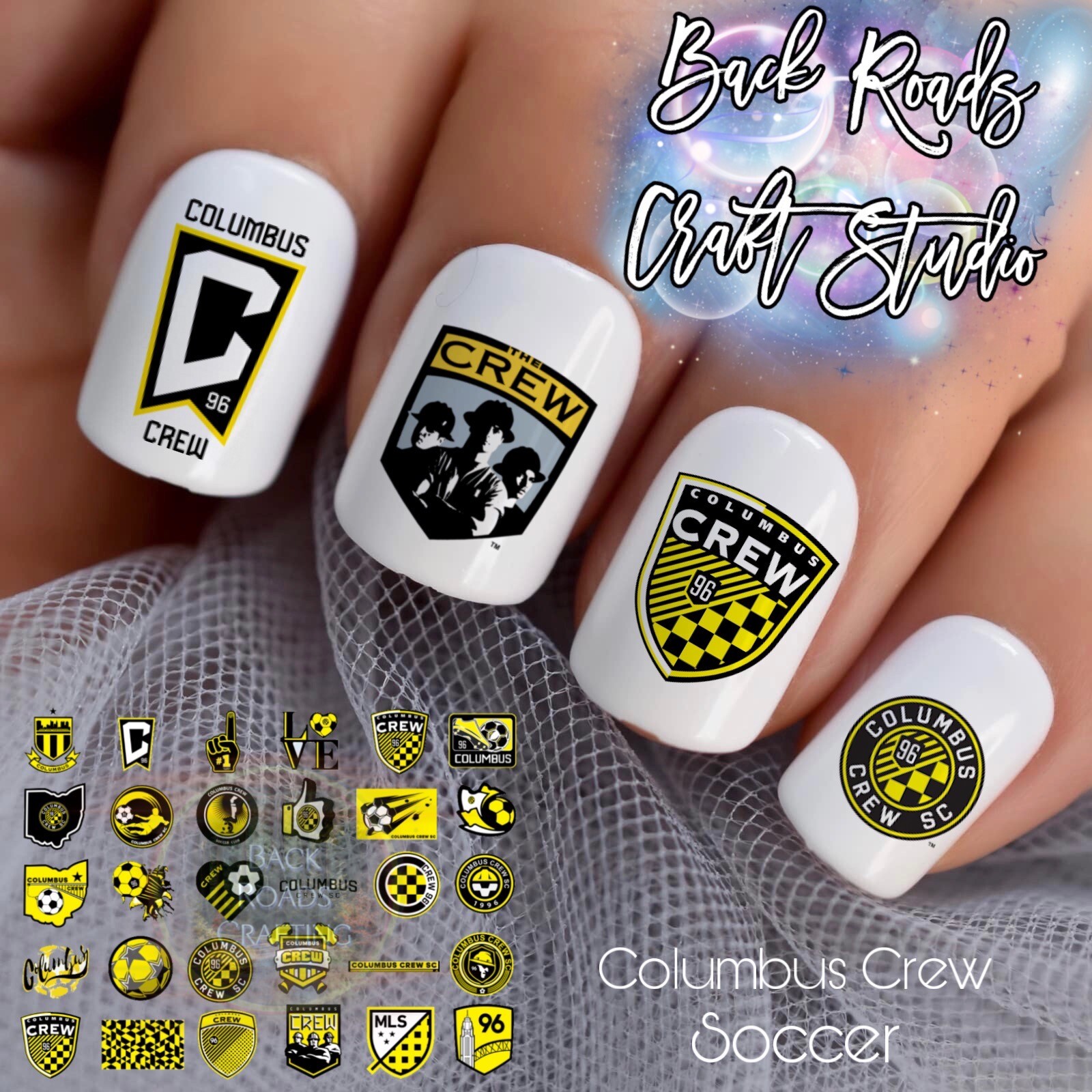 Columbus Crew Waterslide Nail Decals Set Of 50  Instructions & Bonus