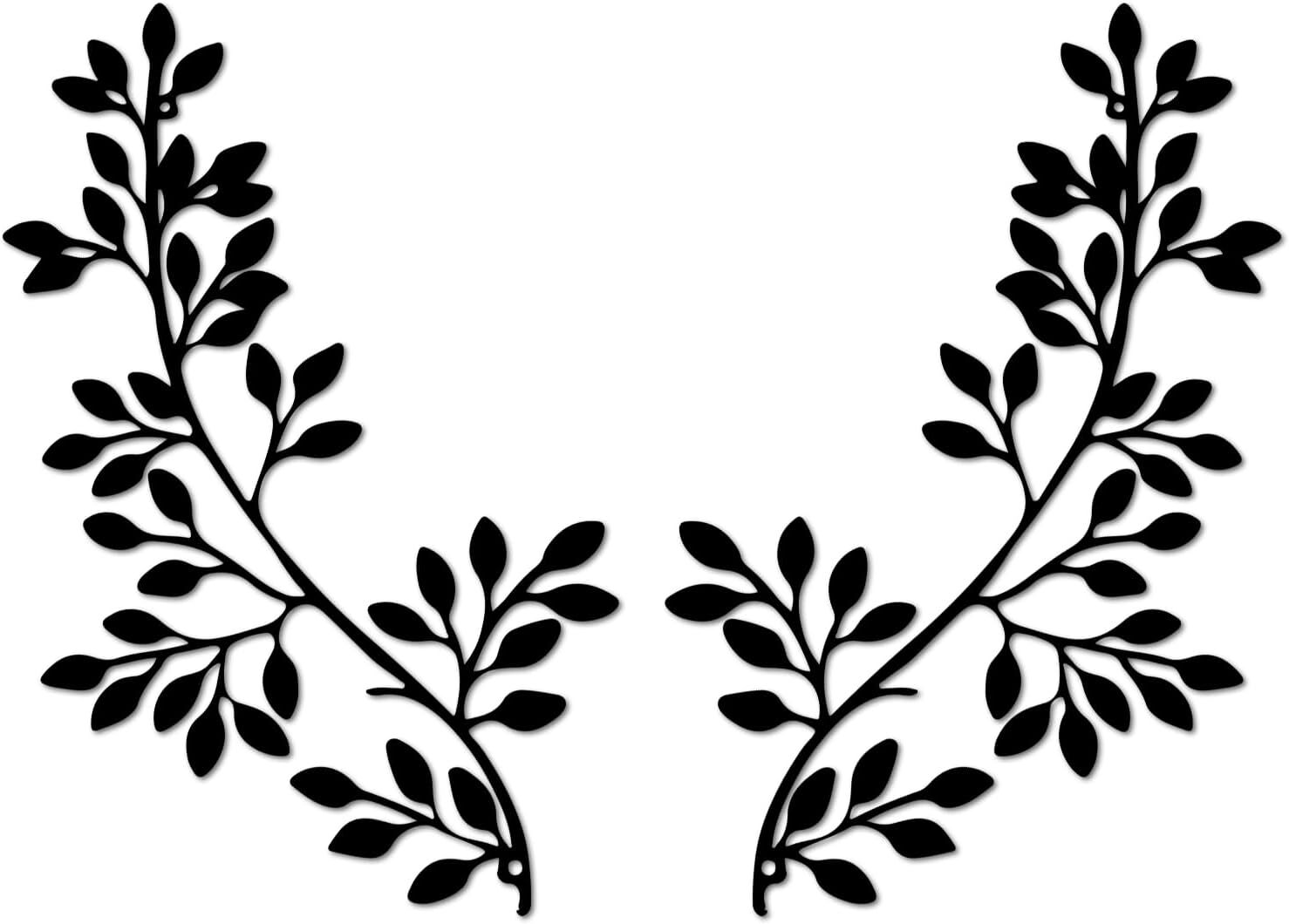Vofstand Metal Wall Decor Living Room - 2 Pieces Leaves 2pcs