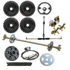29" Rear Axle kit Assembly Front Steering 6" Wheels Tire for Go kart ATV E-BIKE