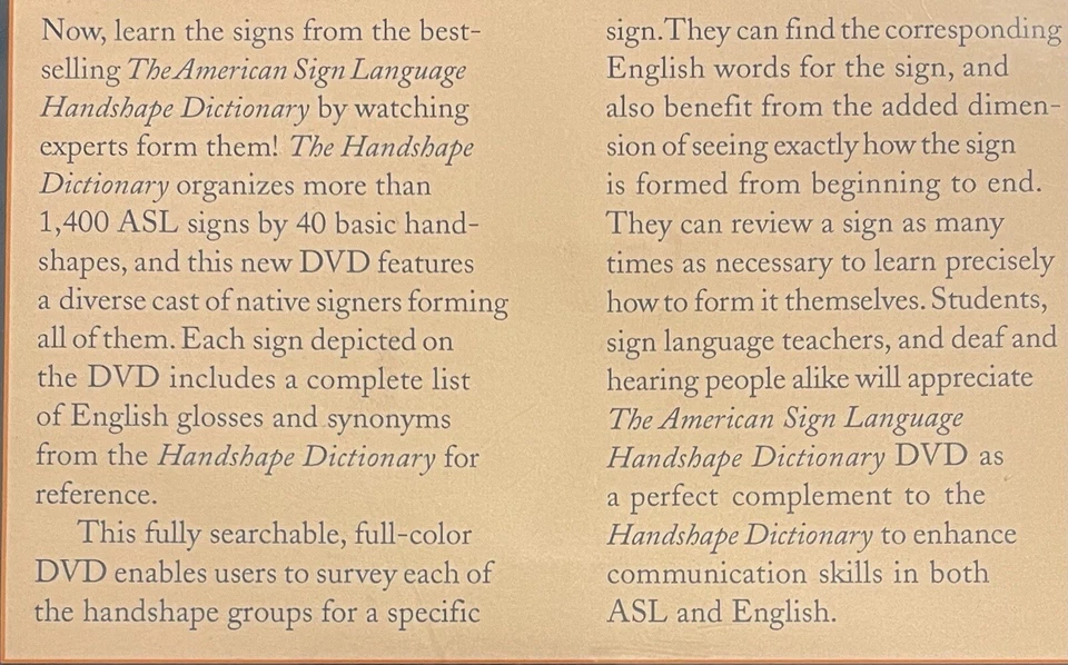 The American Sign Language Handshape Dictionary-DVD Rom-2007-Win Mac-Learn Sign  - Image 4 of 4