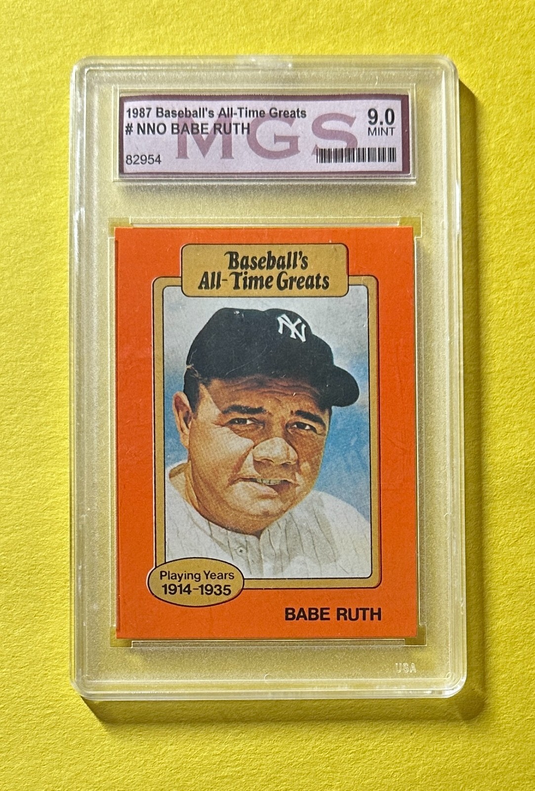 1987 BASEBALL'S ALL TIME GREATS BABE RUTH NNO MGS MINT 9 YANKEES HOF