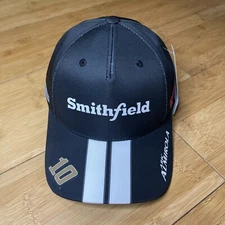 Stewart Haas Racing Smithfield #10 Aric Almirola Hat Nascar Stripe Black NWT