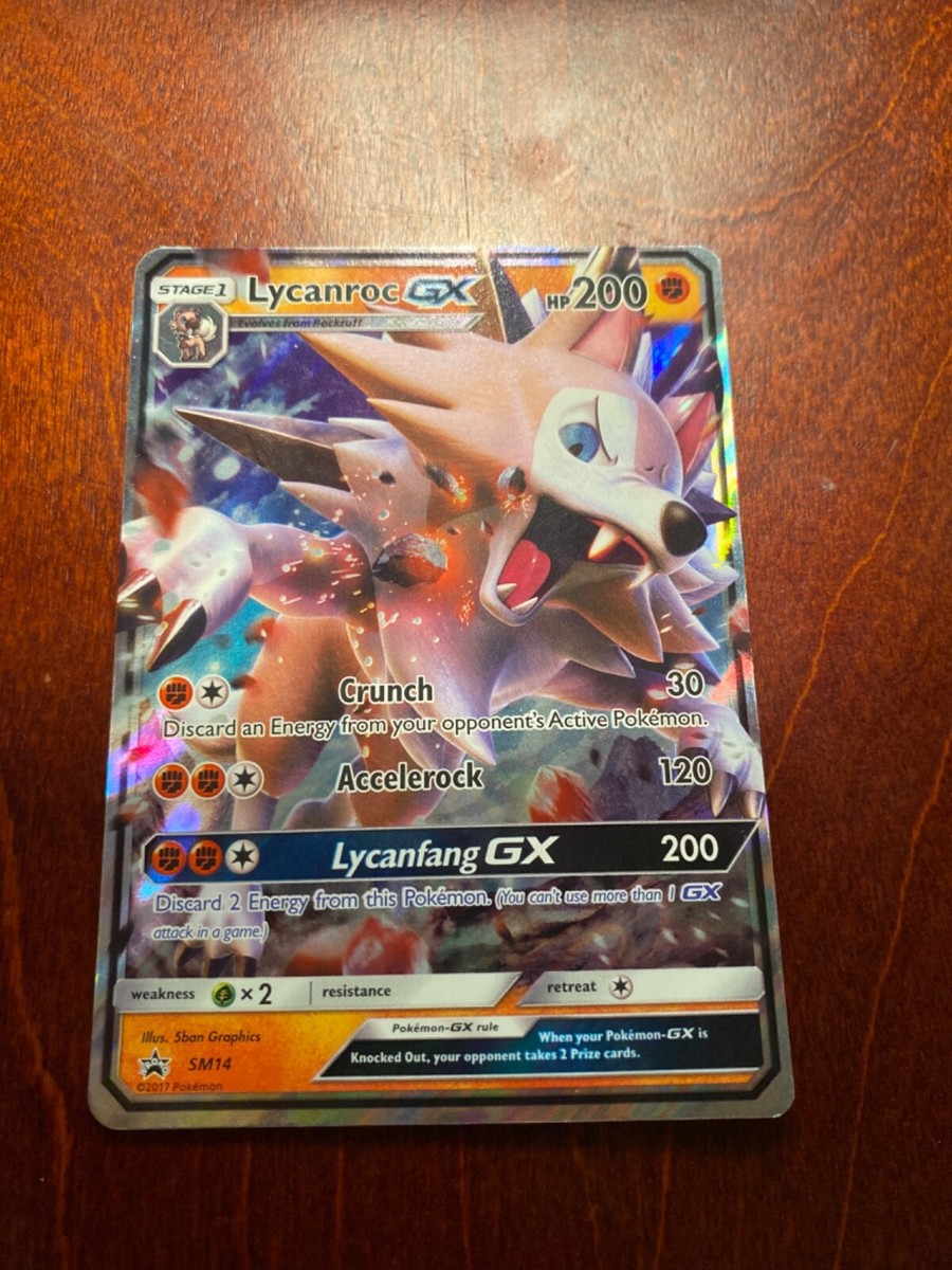 Lycanroc GX SM14 Black Star Promo Holo Jumbo Pokemon Card | eBay