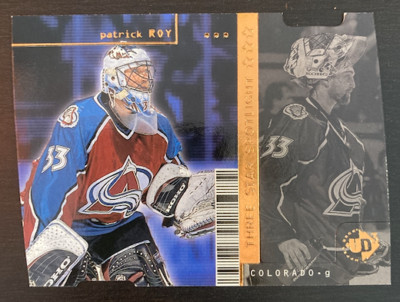 PATRICK ROY 1998 UD3 THREE STAR SPOTLIGHT 166 9/100