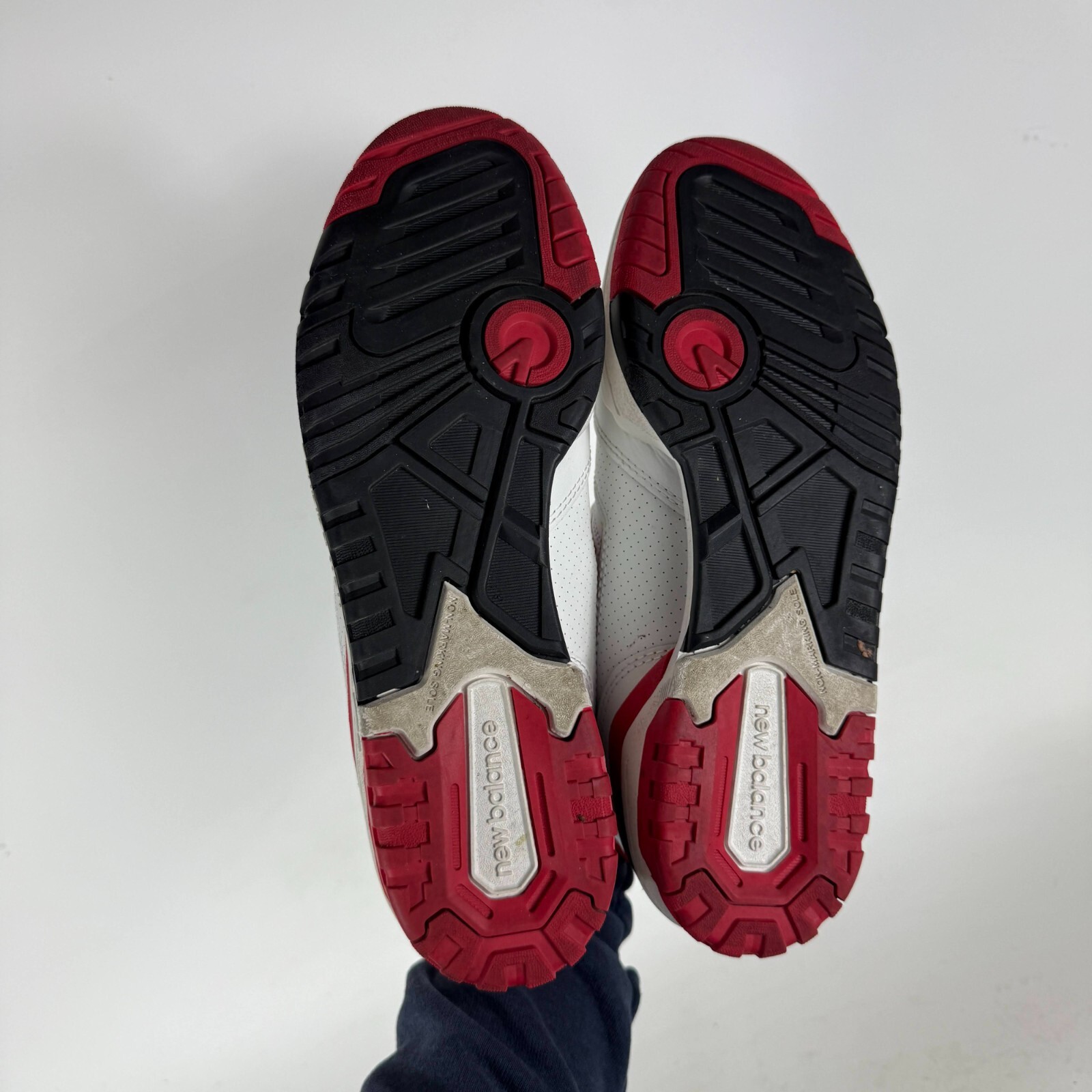 New Balance 550 Sneakers Mens 9 White Red Leather Low Top Athletic Running Shoes thumbnail 8