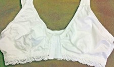 Classique Mastectomy Bra Small White Cotton Cups Style 789 Front Closure 5CB5