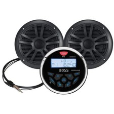 Radio redonda en tablero Boss Audio con altavoces negros #MCKGB350B.6