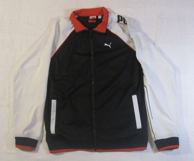 orange and black puma jacket