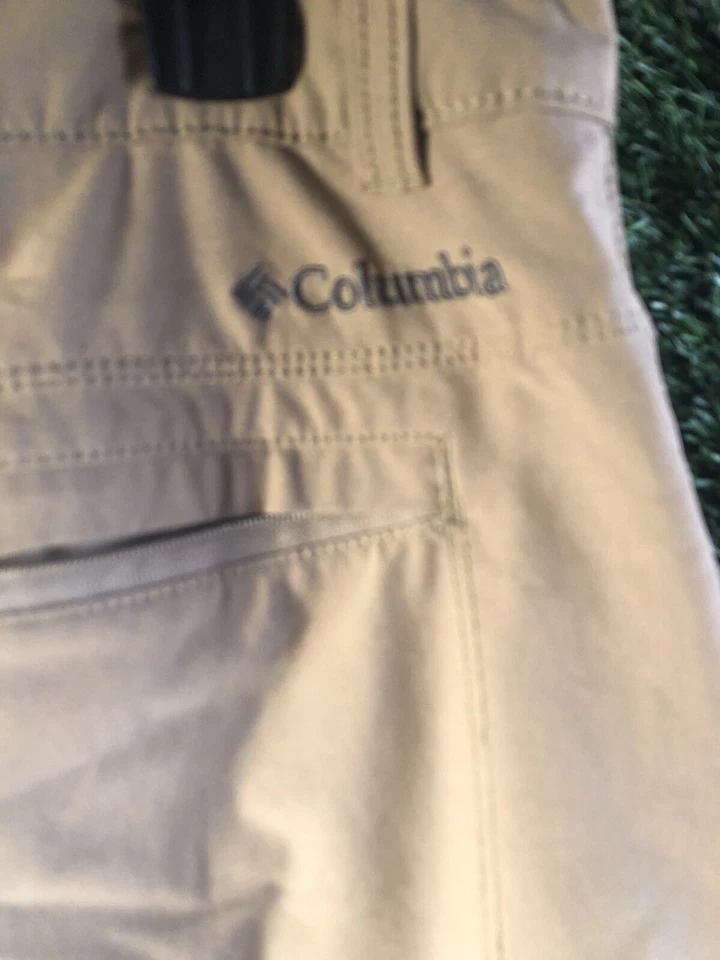 Pantalones Cortos Columbia Cargo Para Hombre 38W Caqui Tostado Frente Plano Multi Bolsillo Algodón 9" Inse Foto 4 de 4
