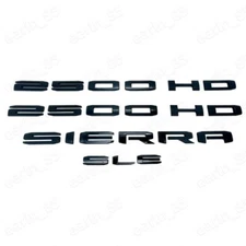 Door Tailgate Emblem Nameplate For 2019 - 25 GMC Sierra 2500 HD SLE Gloss Black