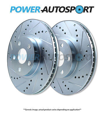 POWER PERFORMANCE DRILLED SLOTTED PLATED BRAKE DISC ROTORS P54020 FRONT