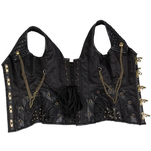 Corsé Steampunk Sexy Bustier Gótico Corsé Sobrebusto Chaleco Modelador Prendas moldeadoras Vientre Foto 3 de 4