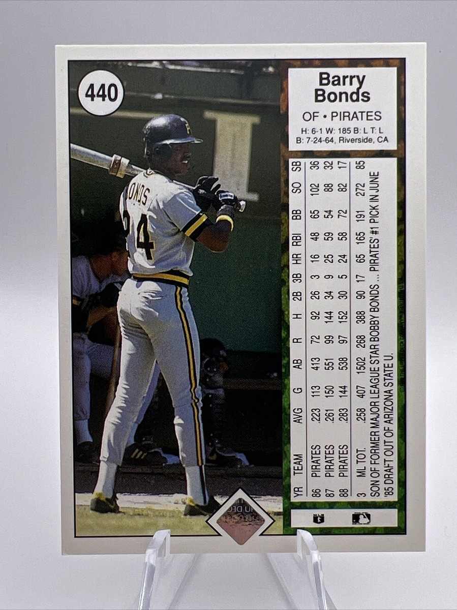 1989 Upper Deck Barry Bonds #440 Pittsburgh Pirates Baseball