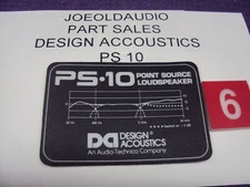 Design Acoustics PS-10 Front Cabinet Logo. Parting out PS-10 Speakers