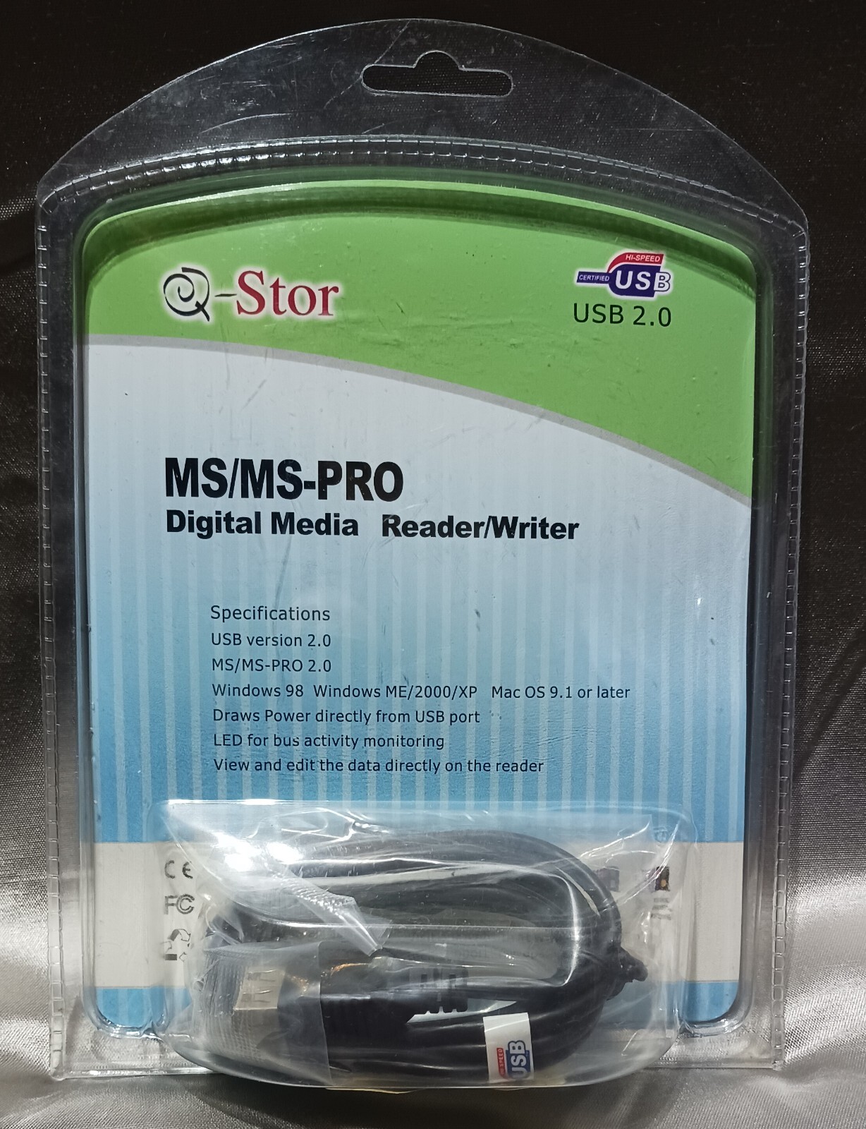 Q-Stor  USB 2.0- MS/MS-Pro Digital Media Reader/Writer Factory Sealed