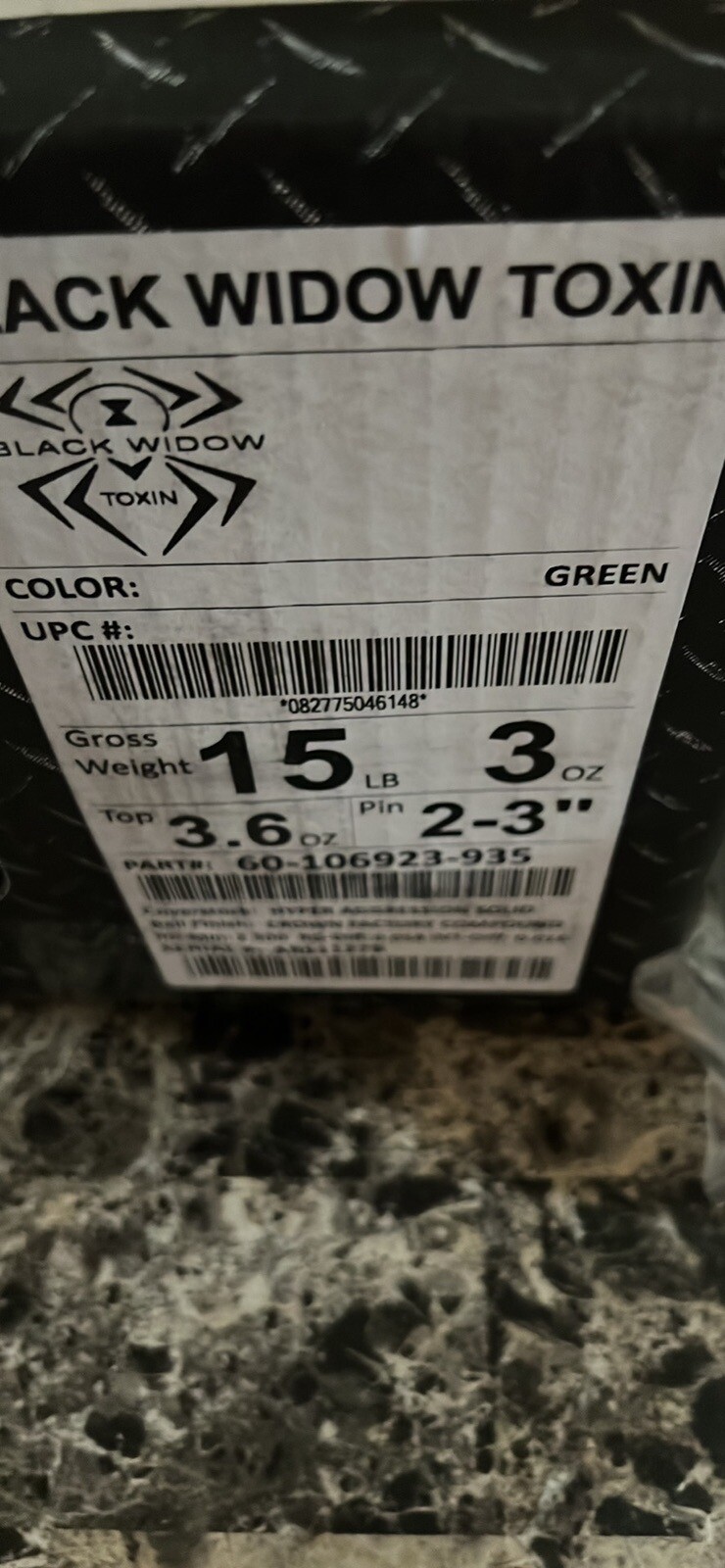 Hammer Black Widow Toxin Solid Overseas Bowling Ball 1st Quality New In Box 15LB