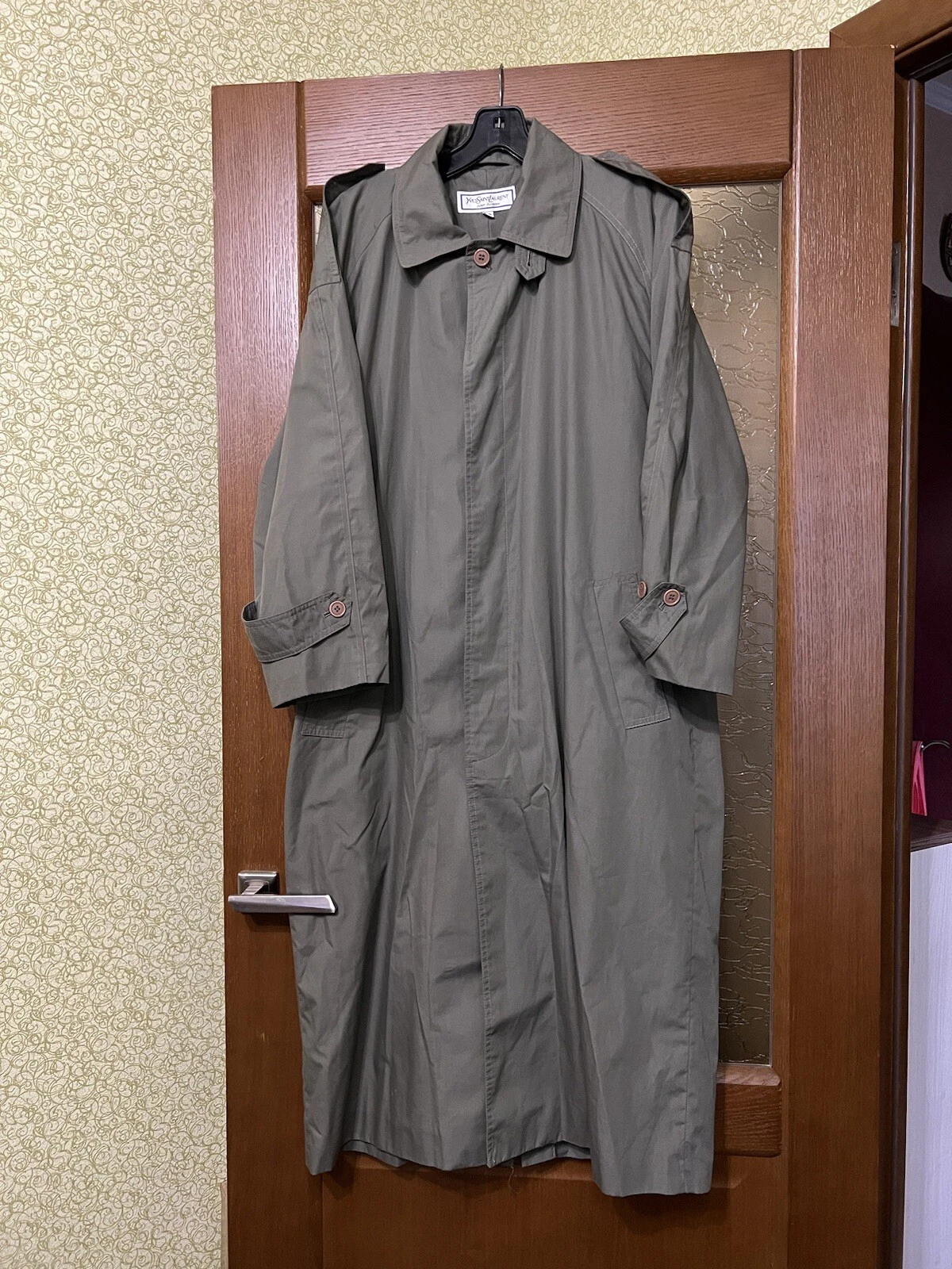 SAINT LAURENT (YSL) 1980 90 RARO TRENCH DONNA VINTAGE YSL YVES SAINT LAURENT COTONE TAGLIA 46