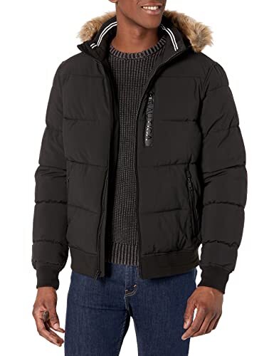 Puffer Jacket with Removable Hood 