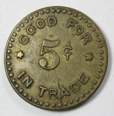Vintage James Given Stock Exchange Good For 5 Cent Trade Token