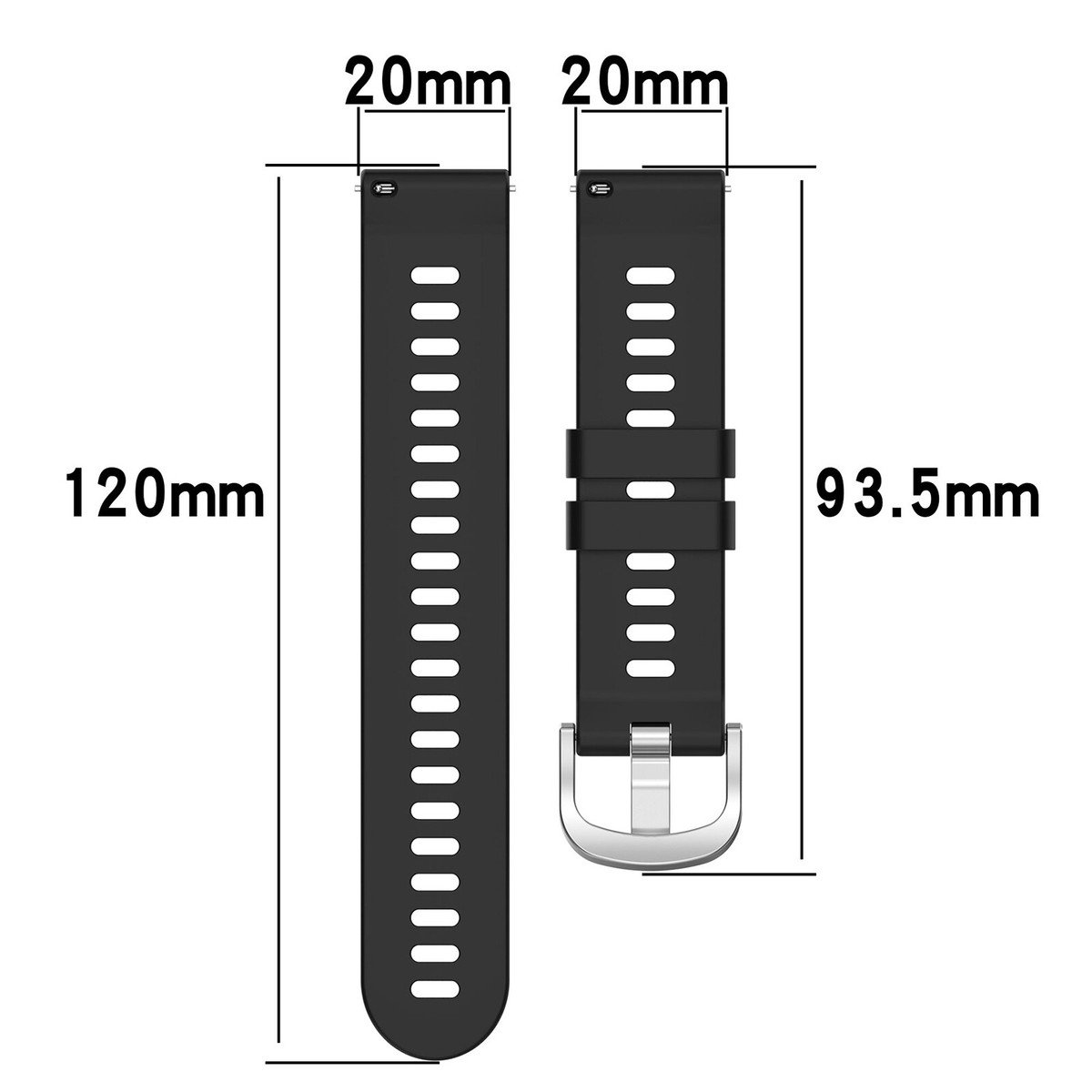 Oumida Bracelet 20 Mm – Silicone Pour Garmin Forerunner 165/55, Vivoactive 5/3 – Clip Métallique, Plusieurs Couleurs