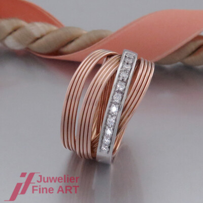Gress Rinck brilliant ring - 11 brilliant-cut diamonds total 0.16ct - 18K/750...