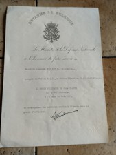 Orden Belgien Urkunde Croix Militaire de 1.classe