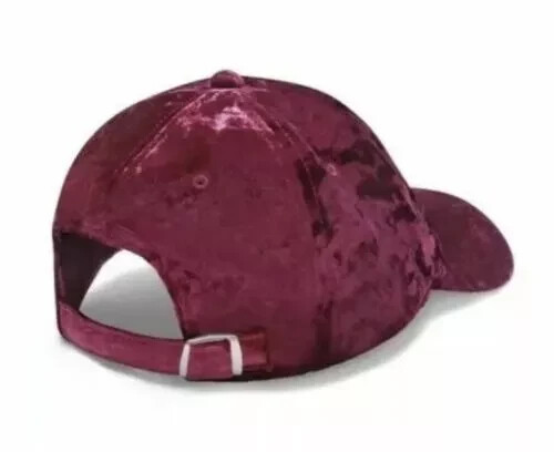 Victoria's Secret PINK Crushed Velvet Cap Adjustable Deep Ruby - Preowned View 3