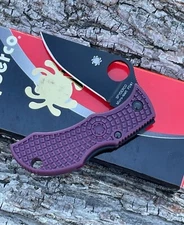 SPYDERCO *d MANBUG BURGANDY LIGHTWEIGHT MICRO-MELT PD#1 SPRINT RUN KNIFE KNIVES