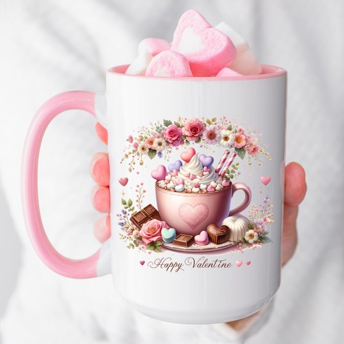 Happy Valentine's Hot Coca UV DTF Transparent Sticker / Decal - Picture 2 of 7