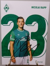 Nicolai Rapp Werder Bremen Autogrammkarte Original Saison 2021/2022 #K157