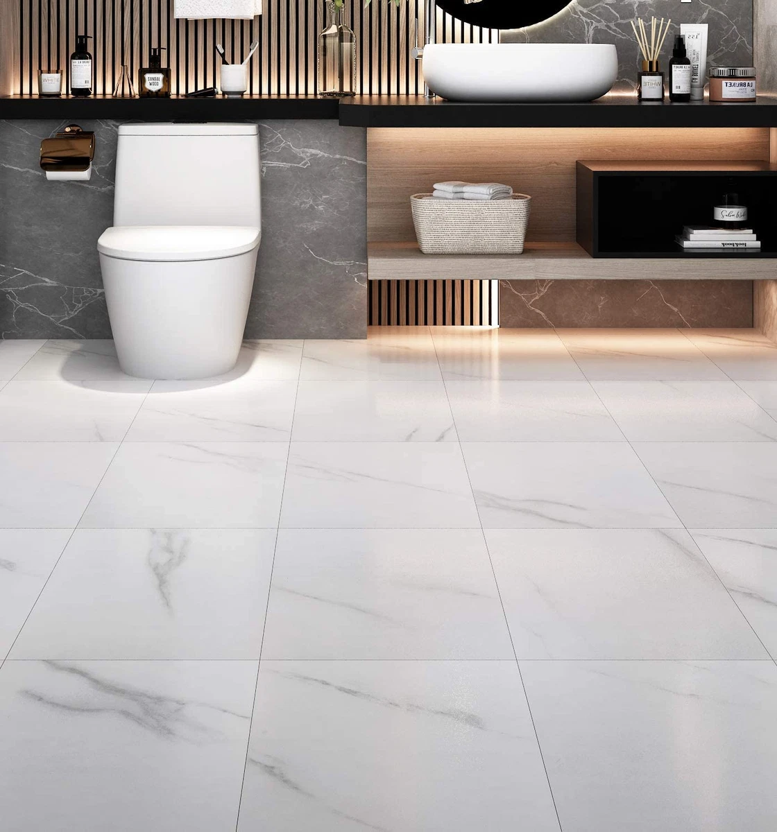 White peel and stick floor tile deals
