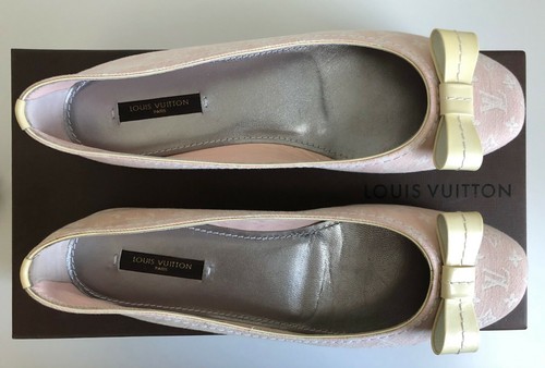 EUC Authentic LOUIS VUITTON Monogram Canvas Ballet Flats in Pale Pink Sz 37.5 - Picture 10 of 12