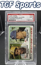 1978 Topps #204 1977 Stolen Base Leaders (F Taveras / F Patek) PSA ﻿﻿﻿ 9