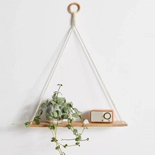 Hanging Shelves for Wall - 1PC Boho Shelf Decor - Macrame Hanging Shelf for