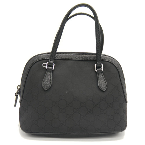 Used Gucci Gg Nylon Handbag 2Way Shoulder Bag 341504 Black Y04782