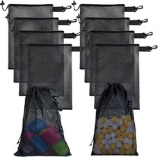 10 PCS With Clips Mesh Drawstring Bags, Portable Nylon Storage Bags for