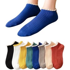 5 Pairs Women Girl Cotton Stretch Short Ankle Socks Elastic Low Cut Soft Socks