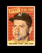 Bob Turley Signed Original 1958 Topps All Star New York Yankees Autograph